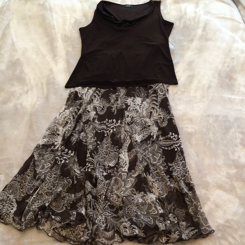 Brown maxi and shirt set